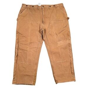 Carhartt Double Knee Pants Mens Size 47x29 Sherpa Lined Canvas Work USA B157 BRN